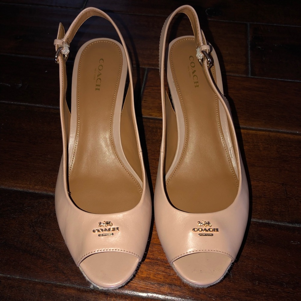 Coach leather wedges
